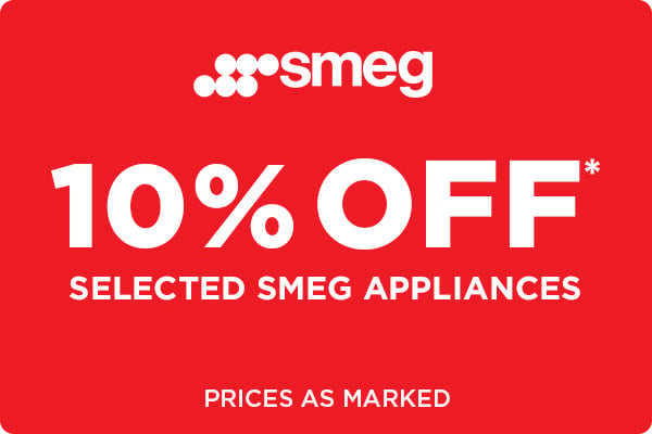10% off* selected Smeg Appliances - Prices as Marked