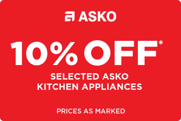 10% Off* selected ASKO Kitchen Appliances - Prices as Marked