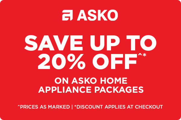 Save up to 20% Off* on Asko Home Appliance Packages