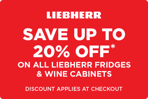 Save up to 20% off* on all Liebherr Fridges and Wine cabinets