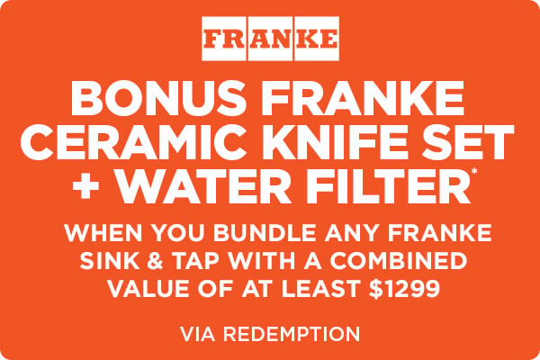 Bonus Franke Ceramic Knife Set + Water Filter