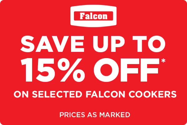 Save up to 15% Off* on selected Falcon cookers - Prices as marked