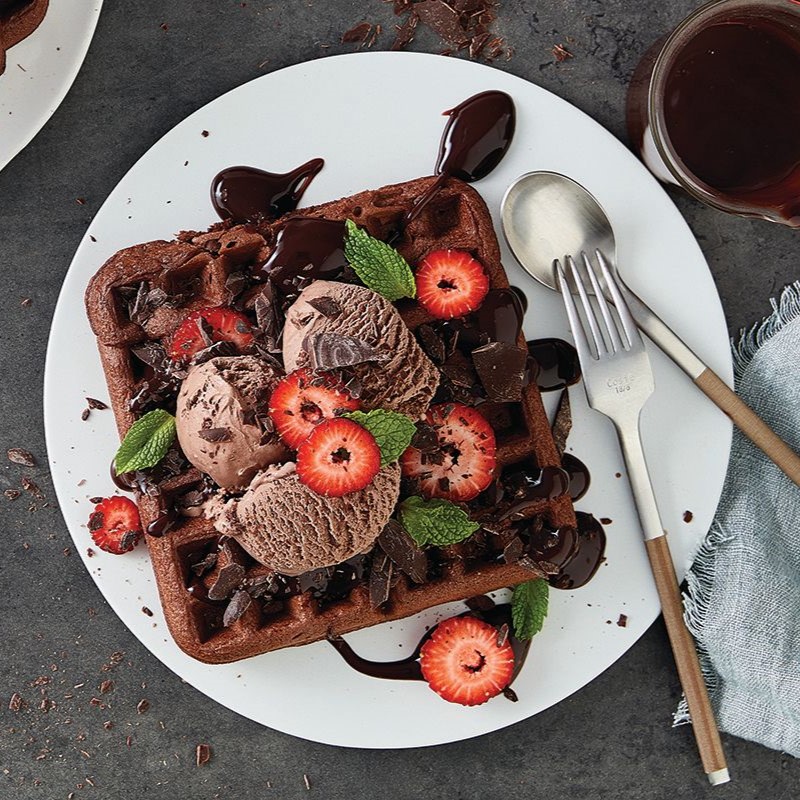 triple chocolate waffles