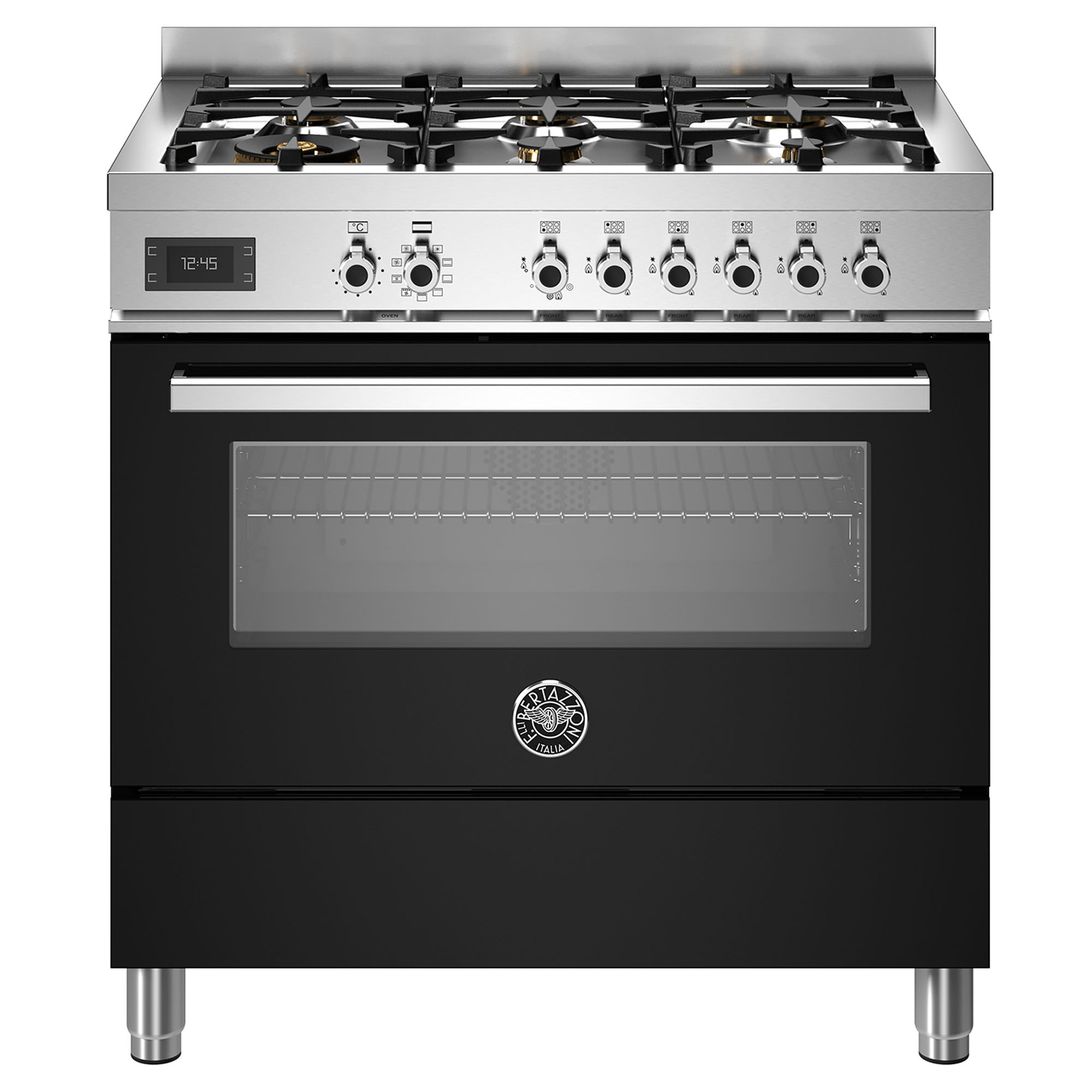 Bertazzoni Professional 900mm Dual Fuel Cooker - Nero (Black) PRO96L1ENET