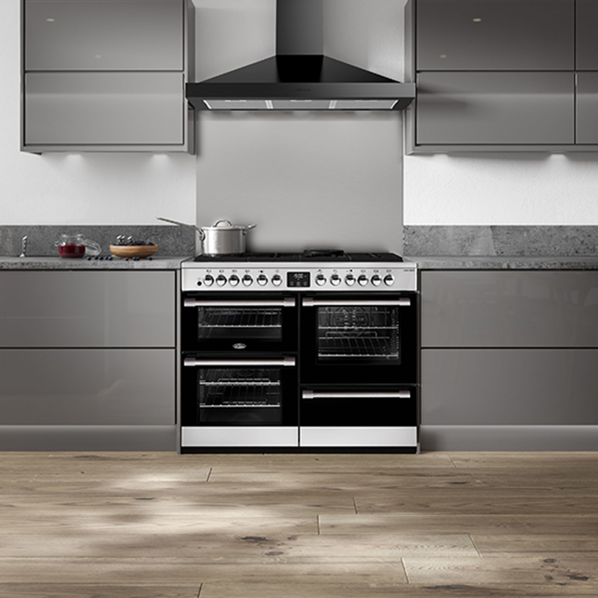 Belling CookCentre Deluxe 110cm Dual Fuel Range Cooker Stainless