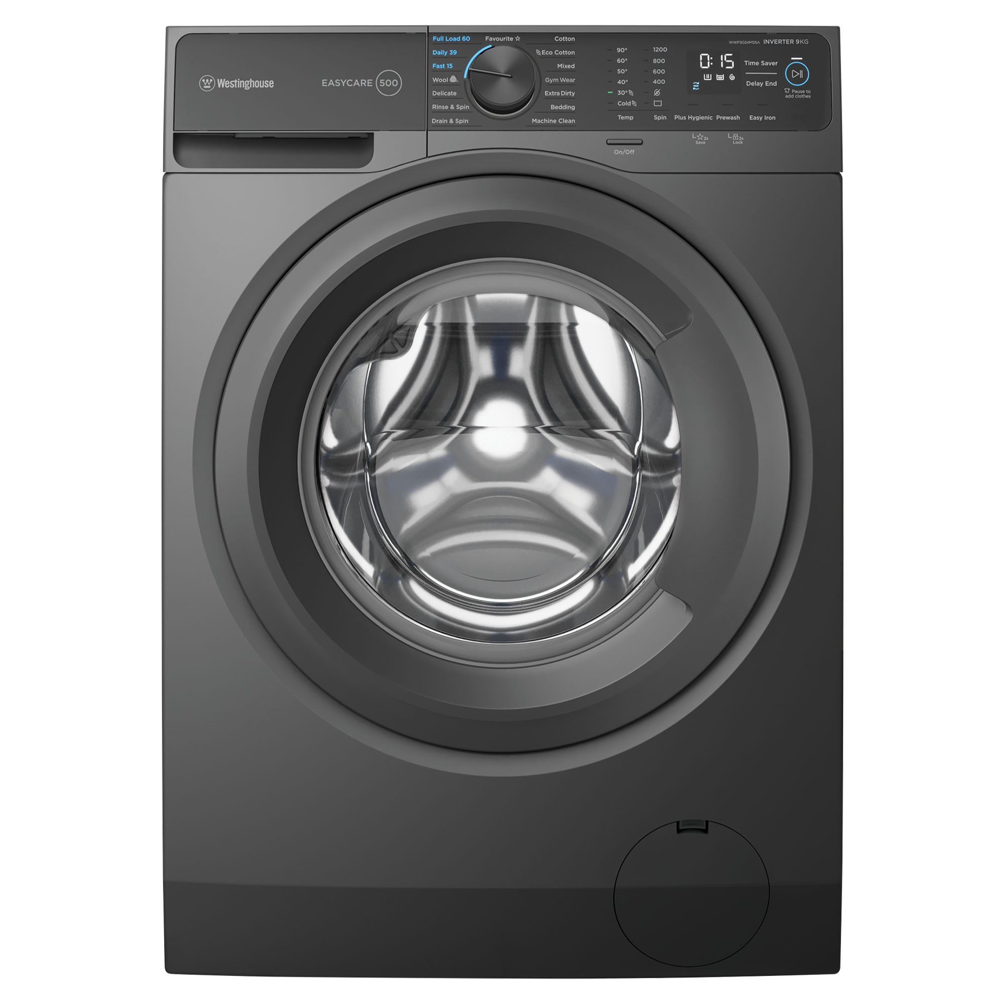 Westinghouse Dark Grey 9kg Front Loader Washing Machine 1200rpm