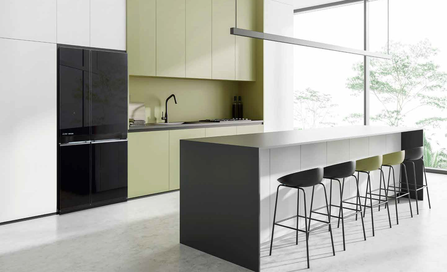 Mitsubishi Electric 635L French Door Fridge - Black Glass MRLA635ERGBKA ...