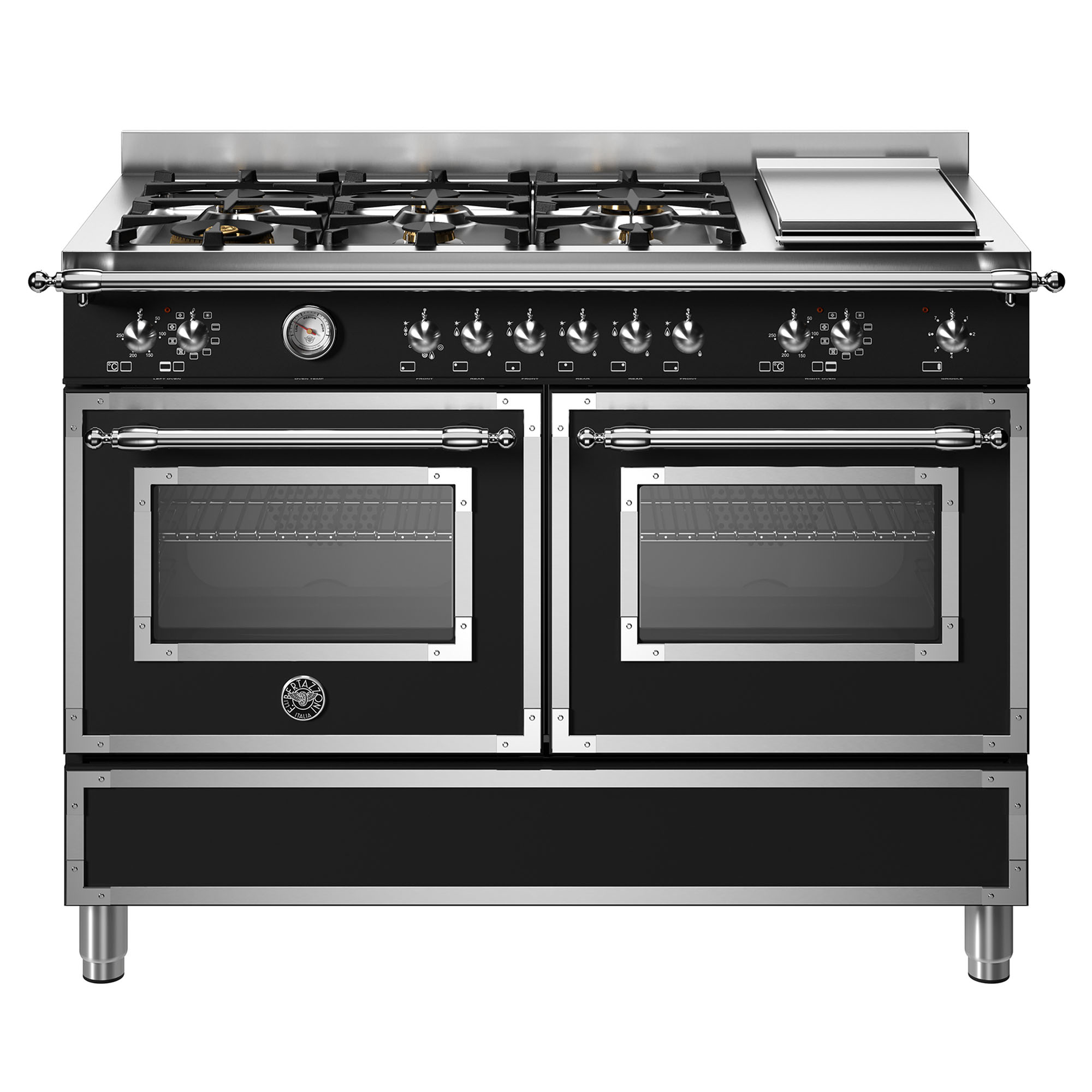 Bertazzoni Heritage 1200mm Dual Fuel Cooker - Matt Black HER126G2ENET