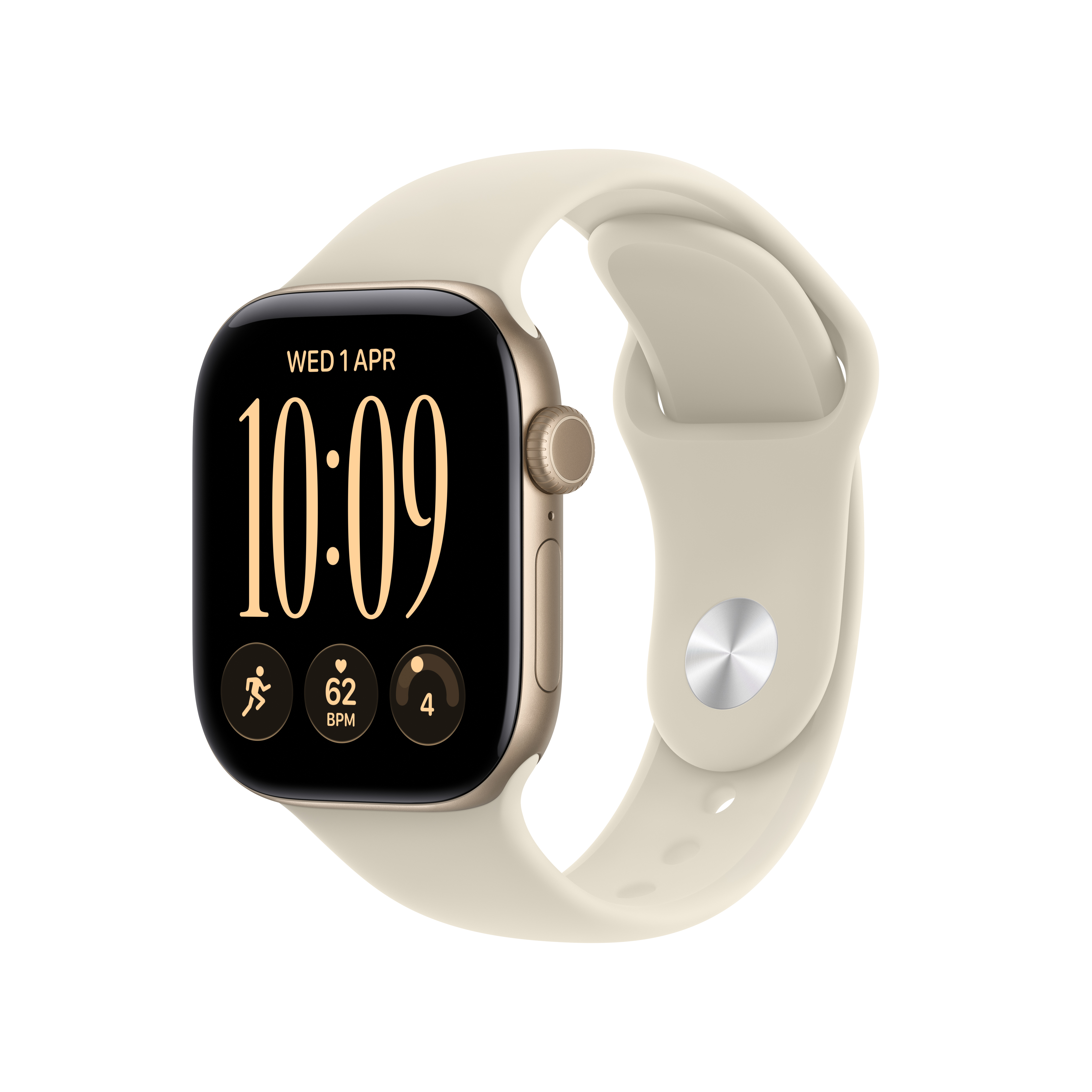 Apple Watch Series 12 GPS 42mm Light Gold Aluminum Case with Sand Sport Band - S/M MJED4X/A