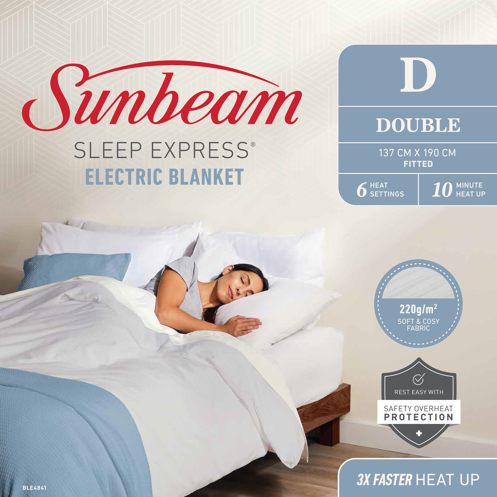 MYLEK Electric Blanket Single Bed Size Fleece Heated Fitted