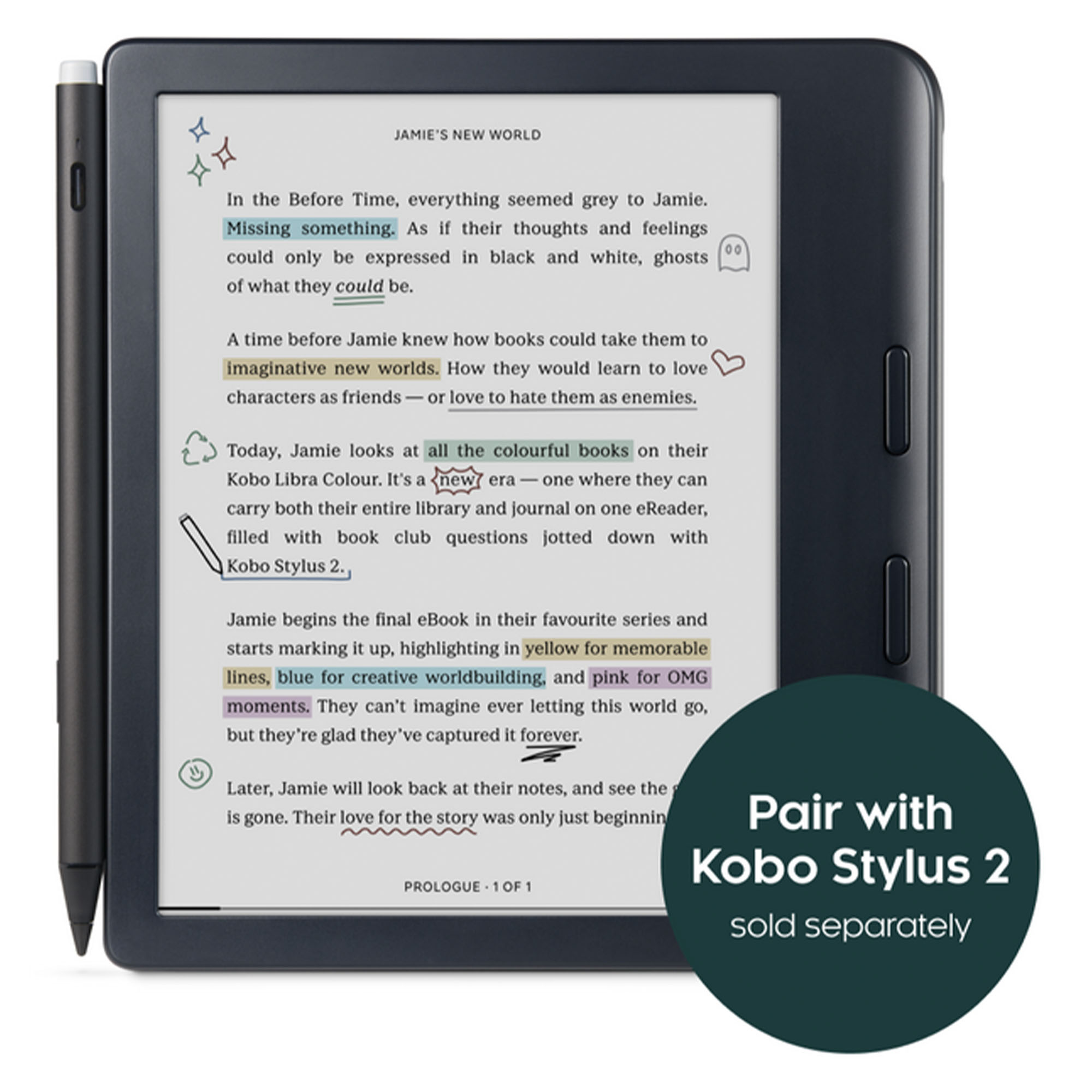 KOBO Libra Colour eReader - Black N428-KU-BK-K-CK - Bing Lee