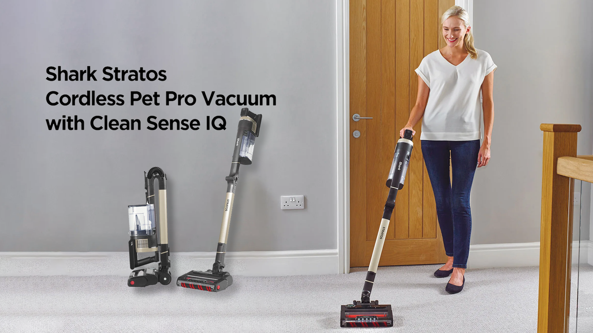 Shark Stratos Cordless Pet Pro Vacuum with Clean Sense IQ IZ400 Bing