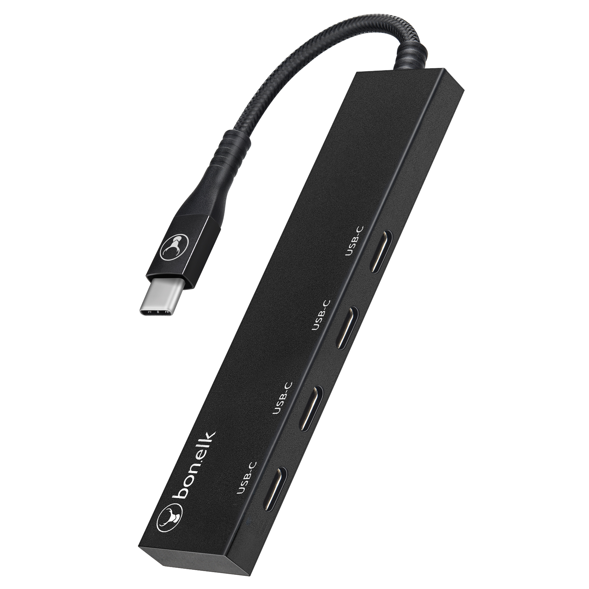 Bonelk Long-Life USB-C to 4 Port USB-C - Black ELK-80058-R