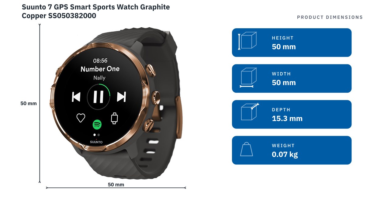 Suunto 7 GPS Smart Sports Watch Graphite Copper - | Bing Lee