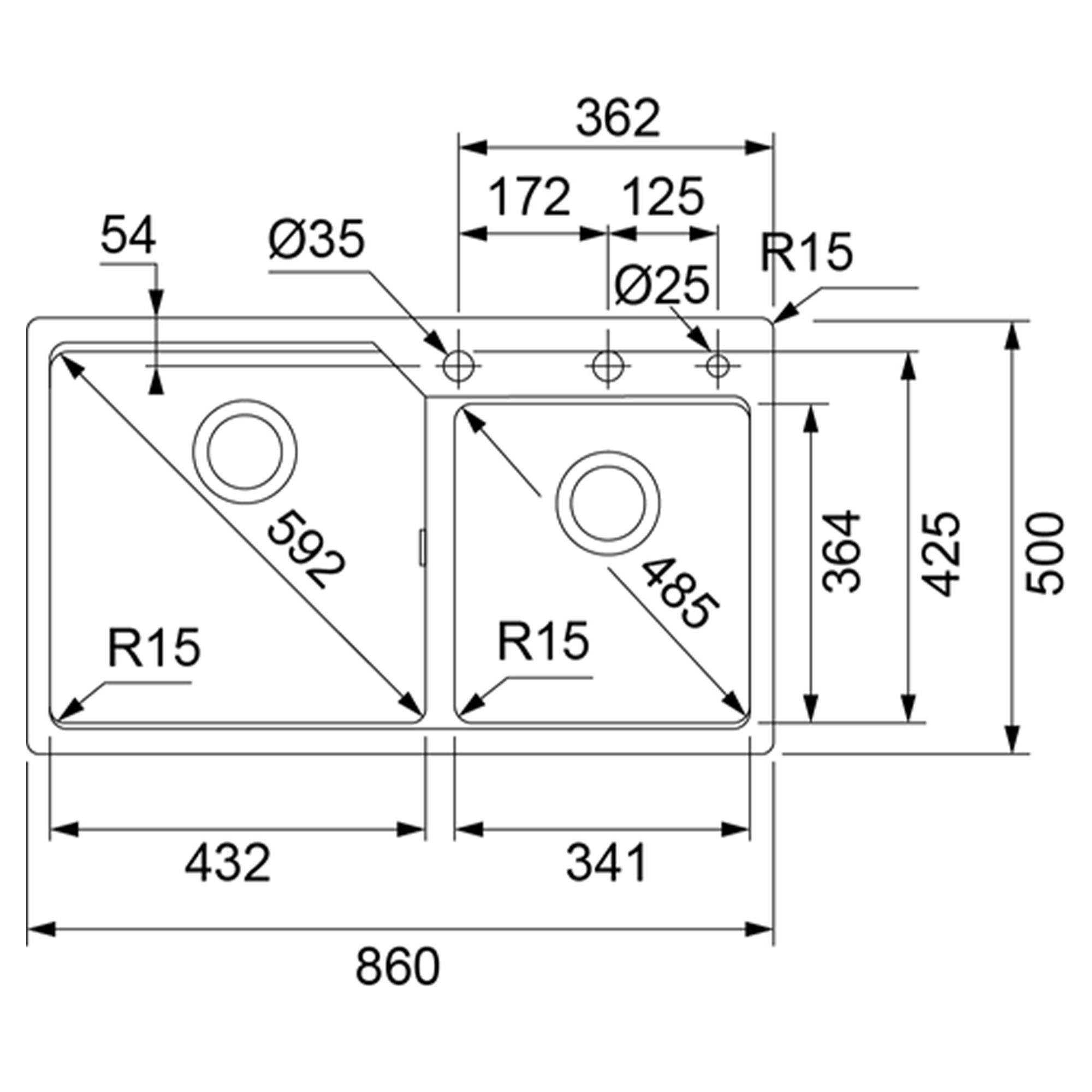Franke URBAN Matte Black Double Bowl Topmount Kit UBG62086MB. Buy