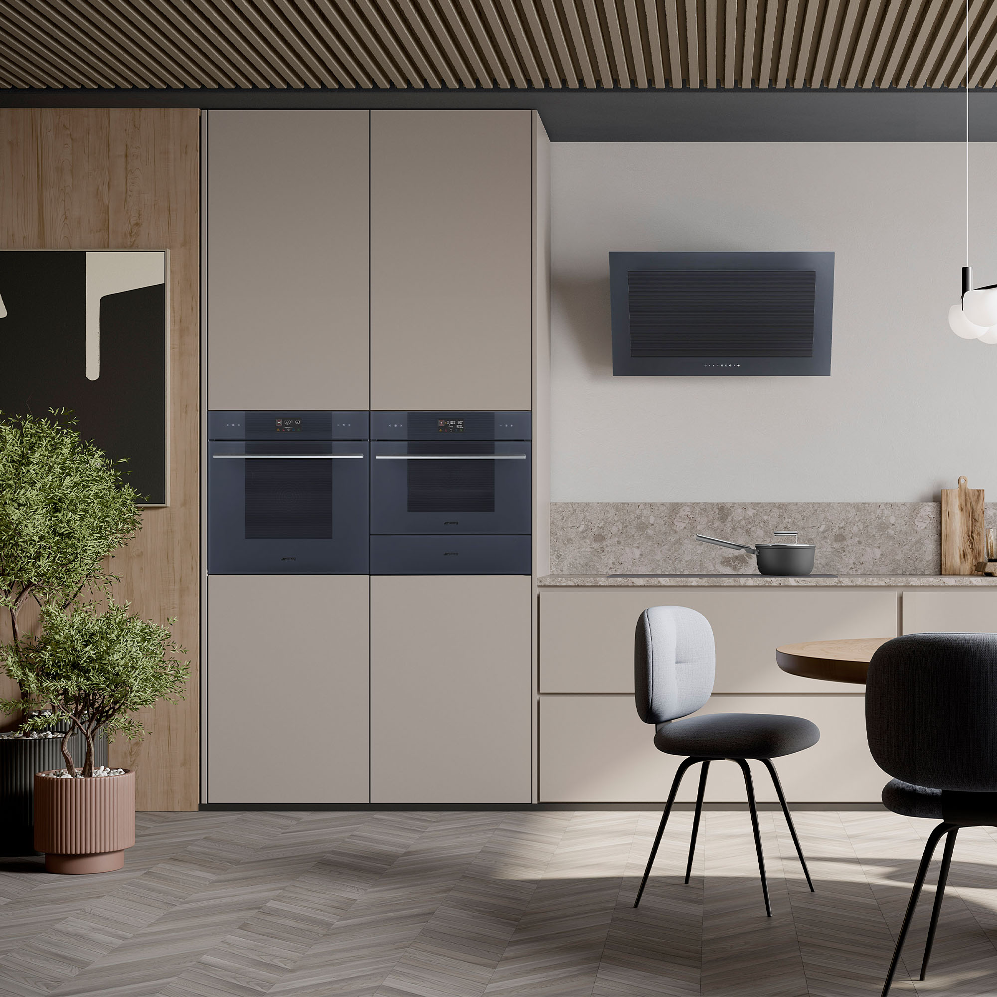 Smeg Linea Compact Speed Oven Neptune Grey SOA4102M1G. Buy Online