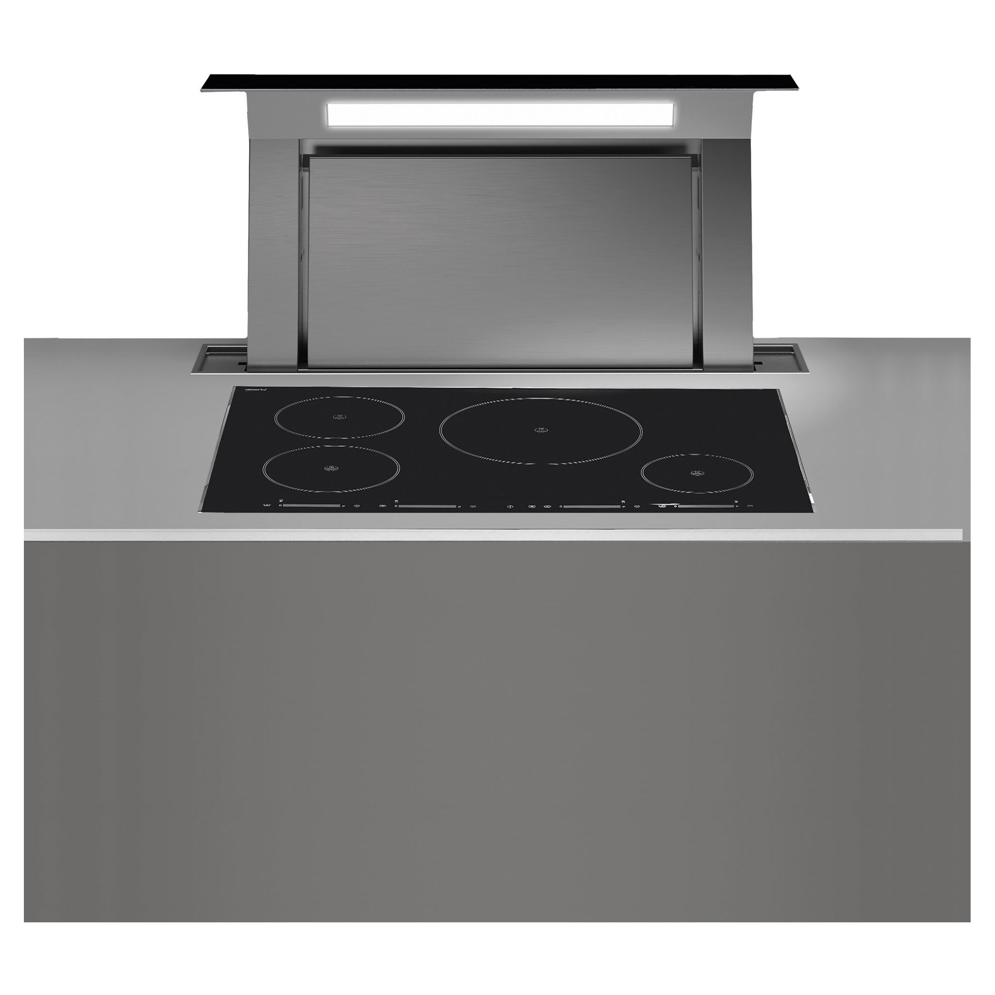 Falmec Downdraft System 90 cm downdraft with in-line motor Black Glass F8DD90B1-IN130