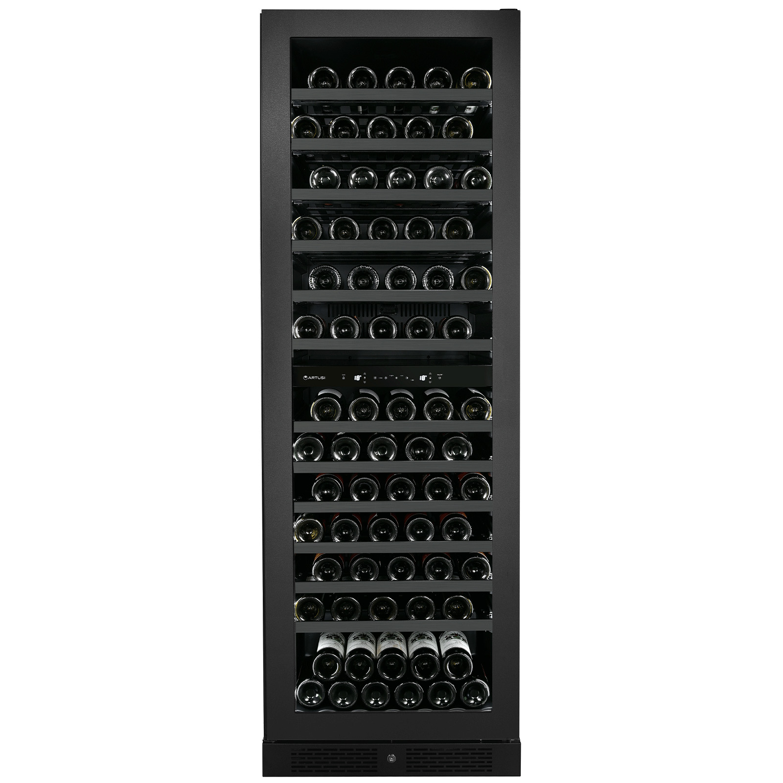 Artusi 125 Bottle Dual Zone Wine Cooler - Matt Black AWC154BV