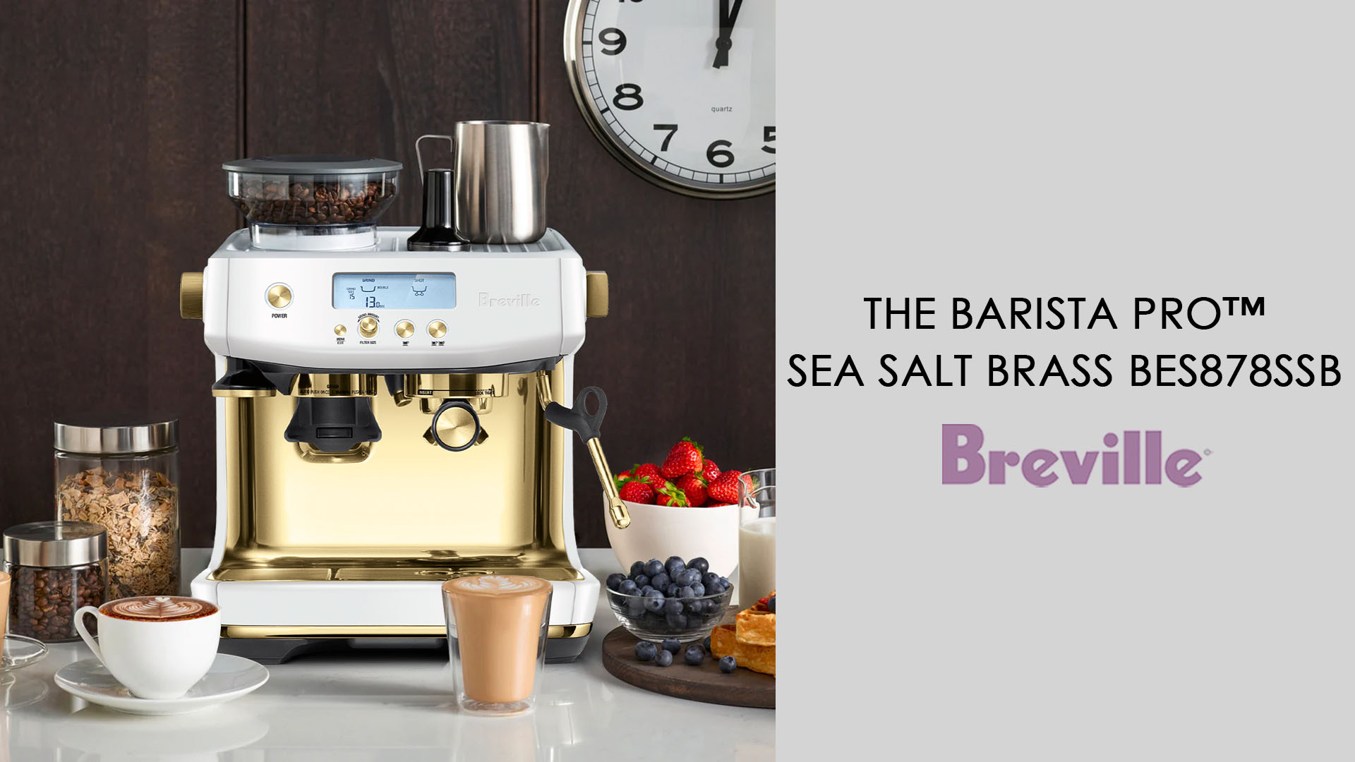 Breville the Barista Pro™ Sea Salt Brass BES878SSB Buy Online with