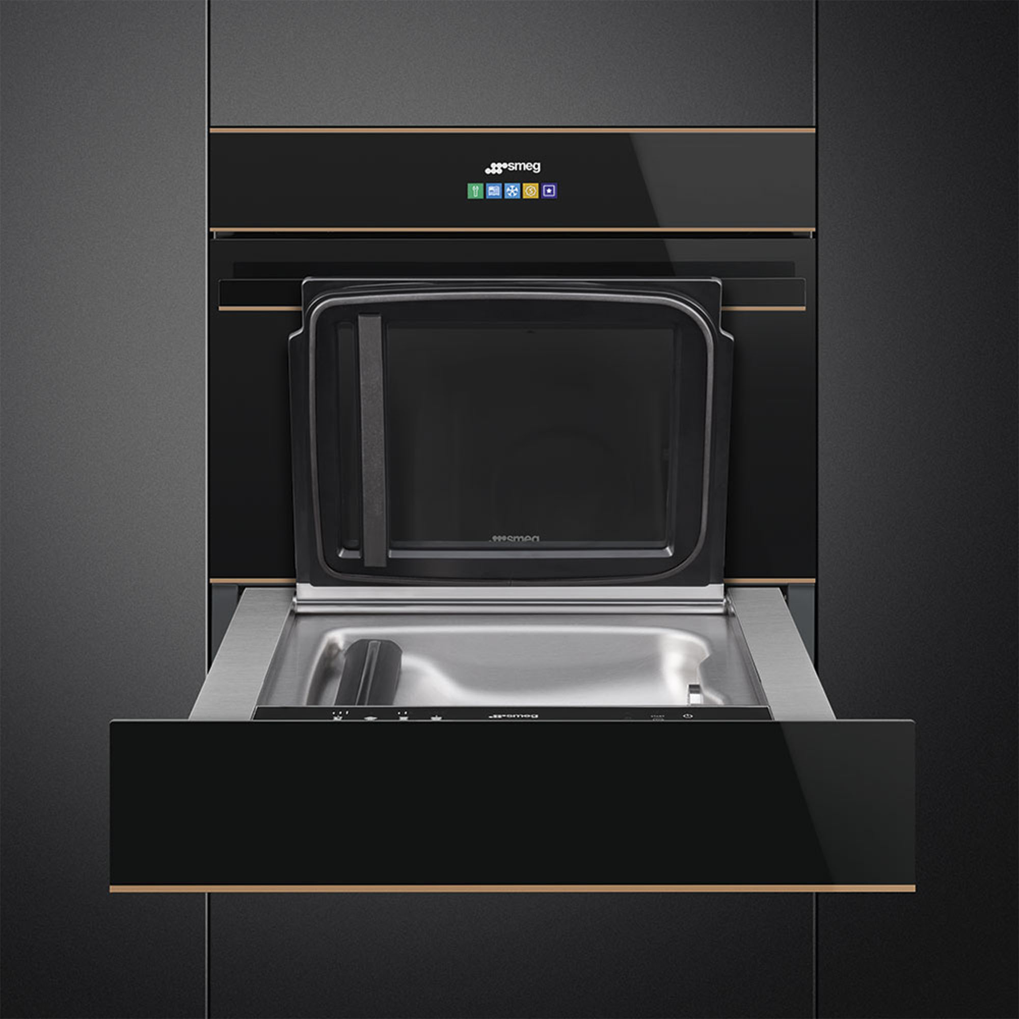 Smeg 15cm Dolce Stil Novo Sousvide + Vacuum Drawer CPV615NR. Buy