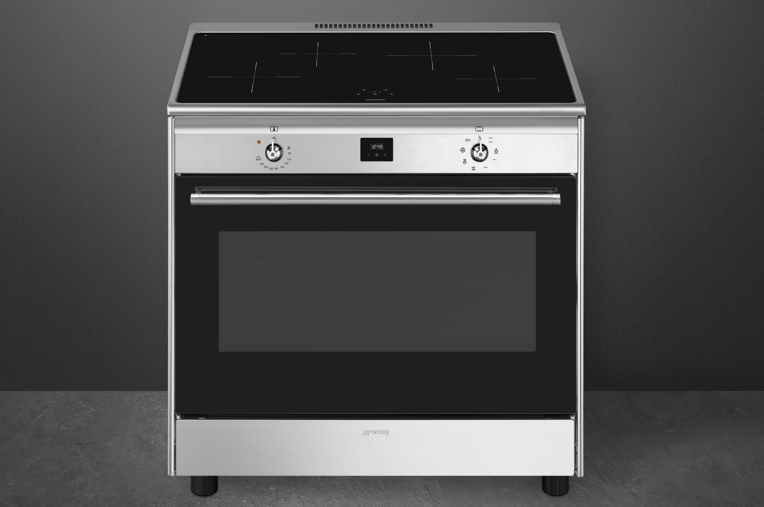 Smeg Classic 90cm Upright Cooker with Induction Hob Stainless Steel