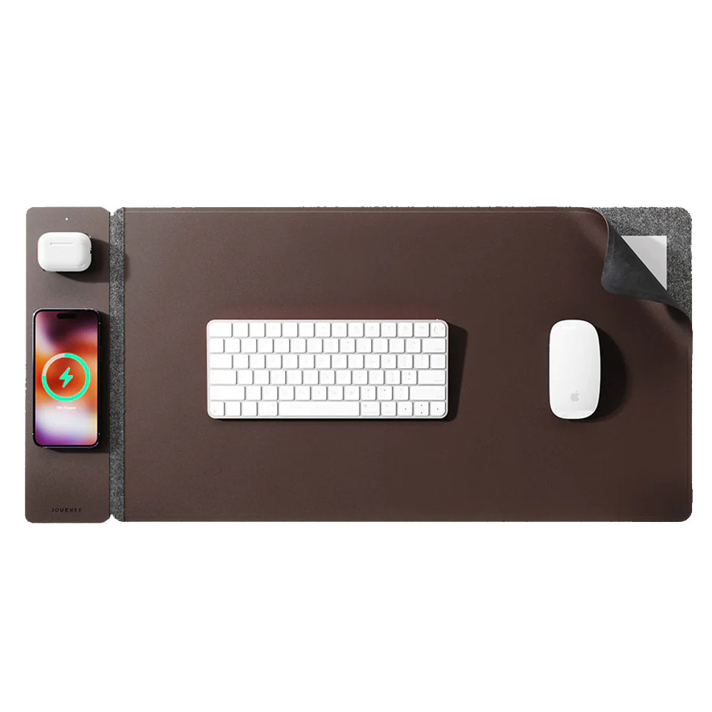 Journey ALTI Wireless Charging Desk Mat Brown JWCDMDB