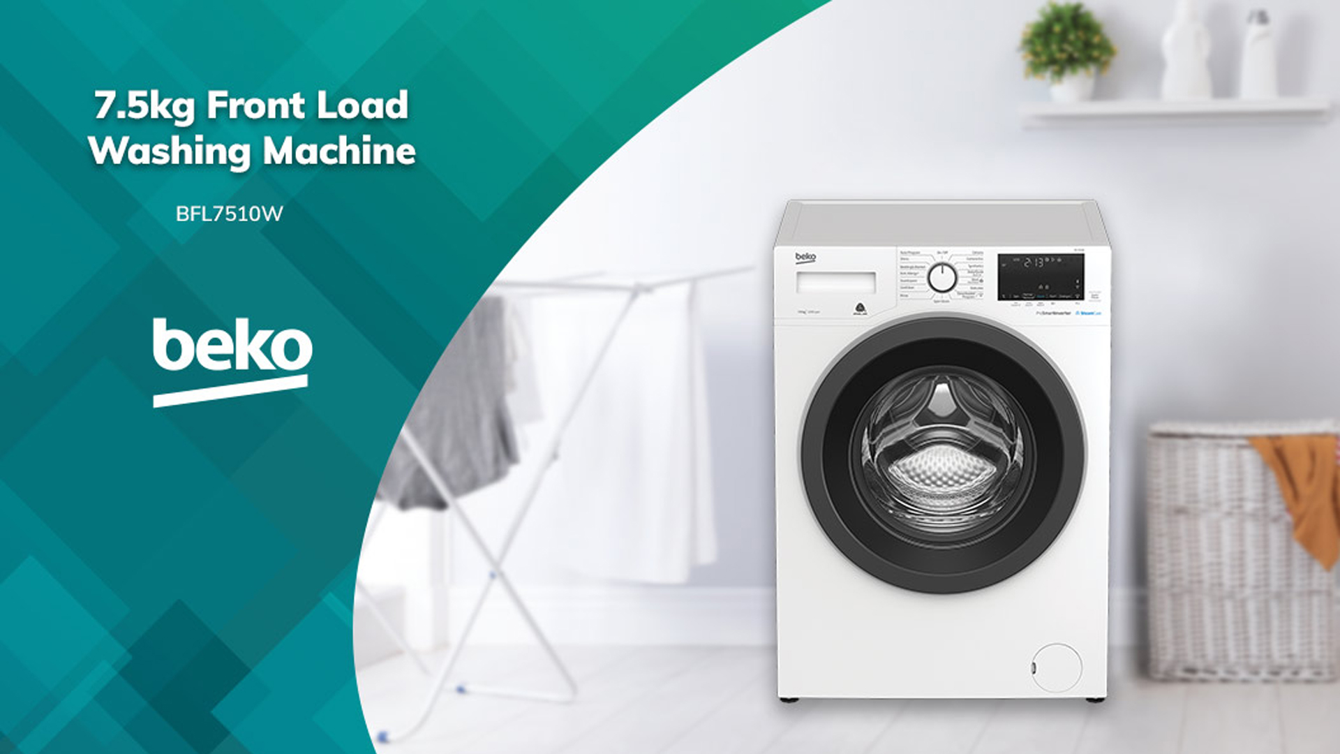 Beko 7.5kg Front Load Washing Machine with SteamCure BFL7510W Buy