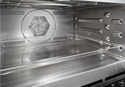 Stainless steel oven interior